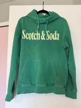 Scotch & Soda Green Logo Pullover Hoodie